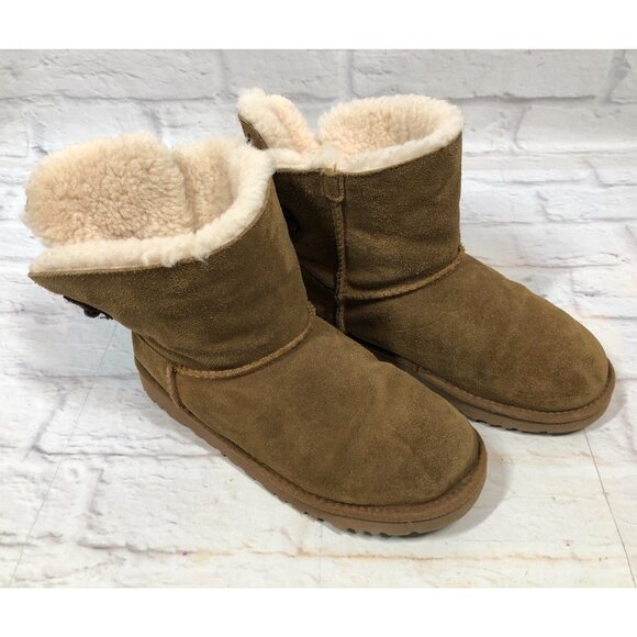 UGG ADORIA TEHUANO Chestnut Pull-on Boots Big Girls 6 /36 #1017785y - Picture 4 of 11